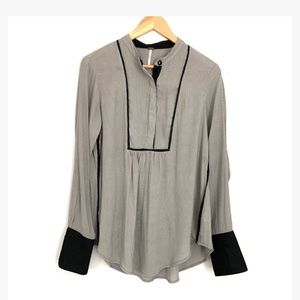 Free People Snap Henley Blouse